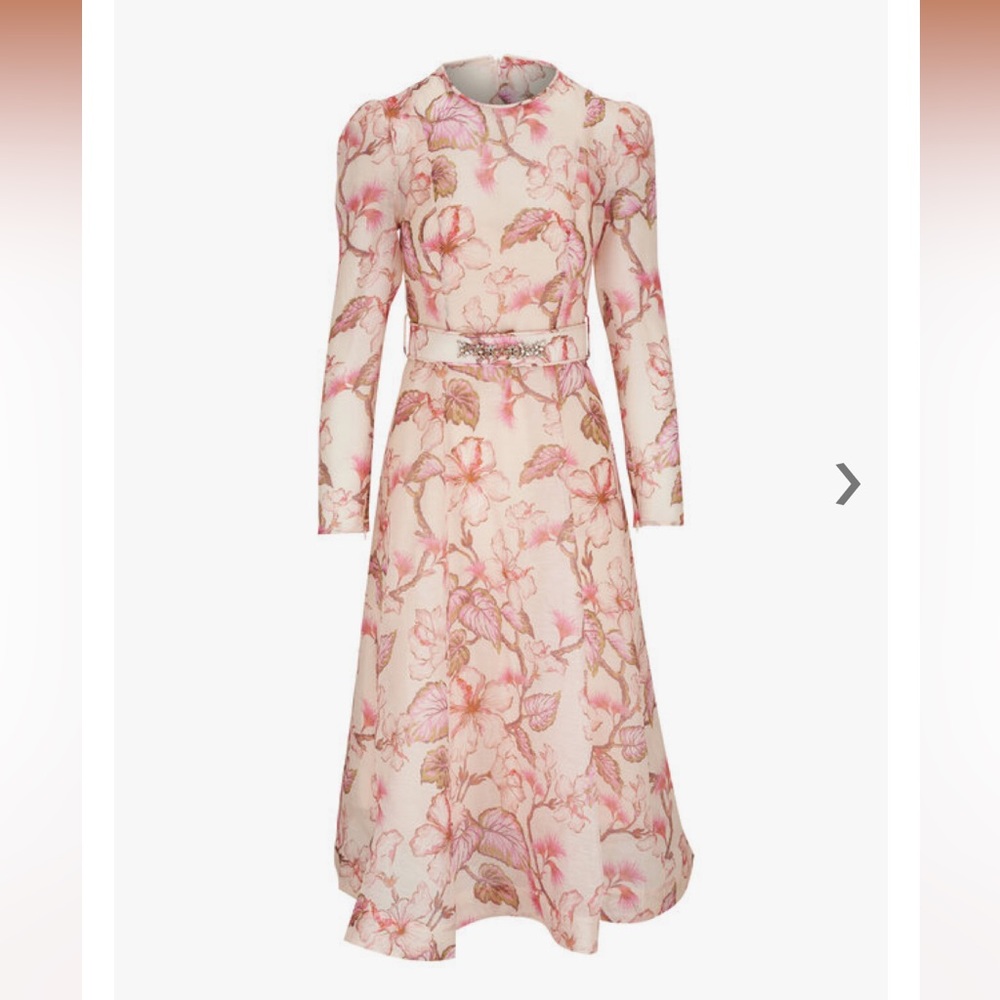 Zimmermann Matchmaker Floral Dress in Coral Hibiscus size 1 petite